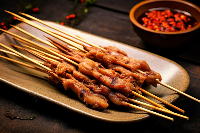 夜市必点食品麻辣鸭肠烤串,高清,摄影图,摄影图片,图片大全,摄影图免费下载
